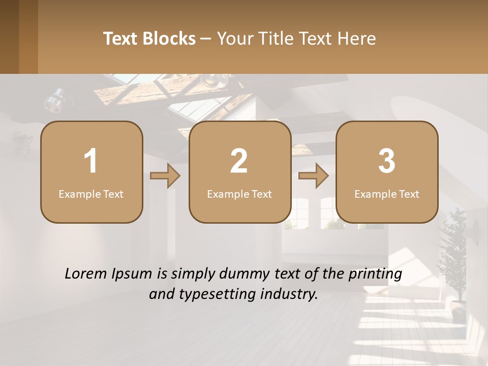A Room With A Skylight And A Bed In It PowerPoint Template