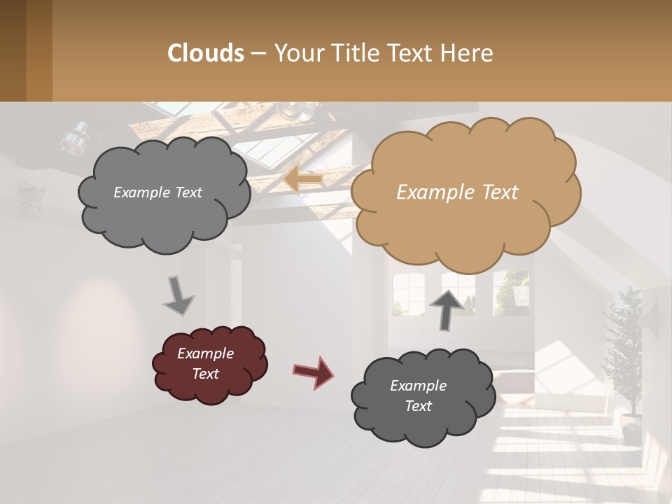 A Room With A Skylight And A Bed In It PowerPoint Template