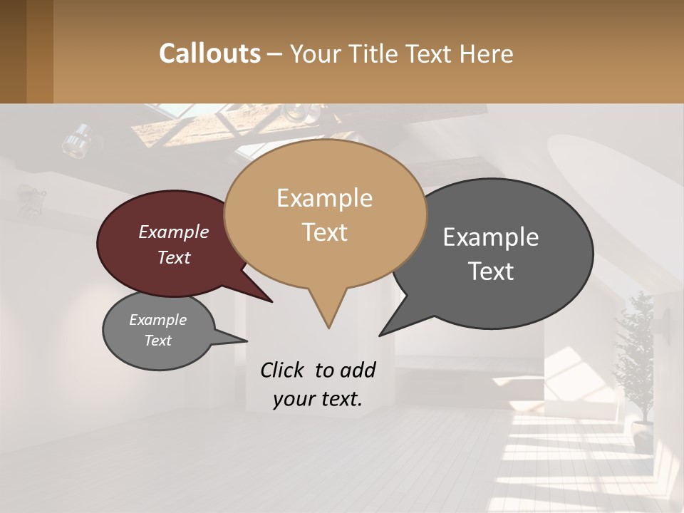 A Room With A Skylight And A Bed In It PowerPoint Template