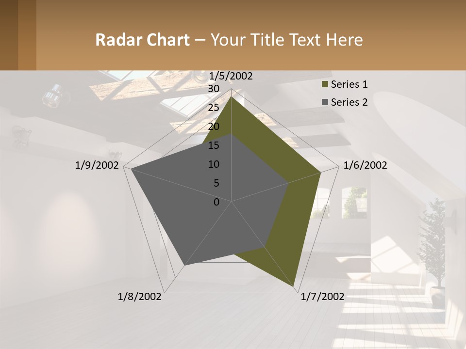 A Room With A Skylight And A Bed In It PowerPoint Template