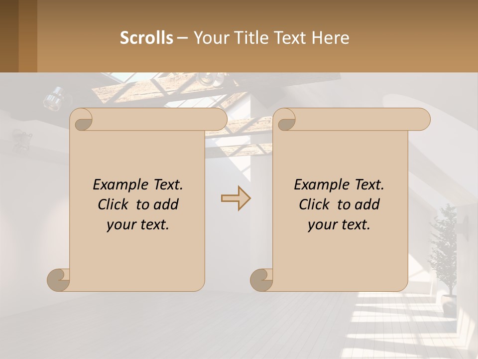 A Room With A Skylight And A Bed In It PowerPoint Template