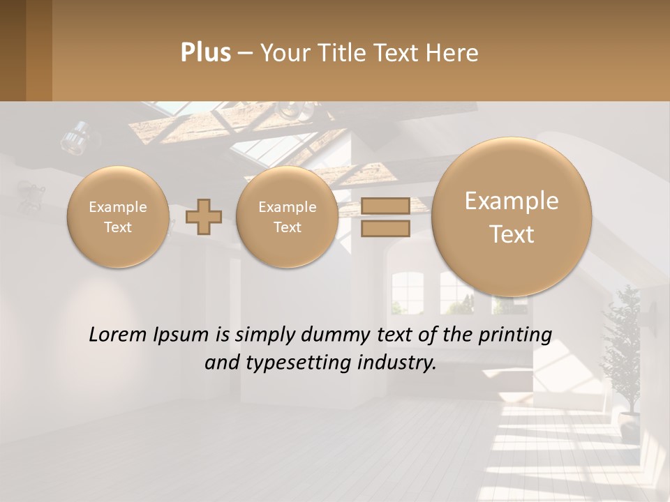 A Room With A Skylight And A Bed In It PowerPoint Template