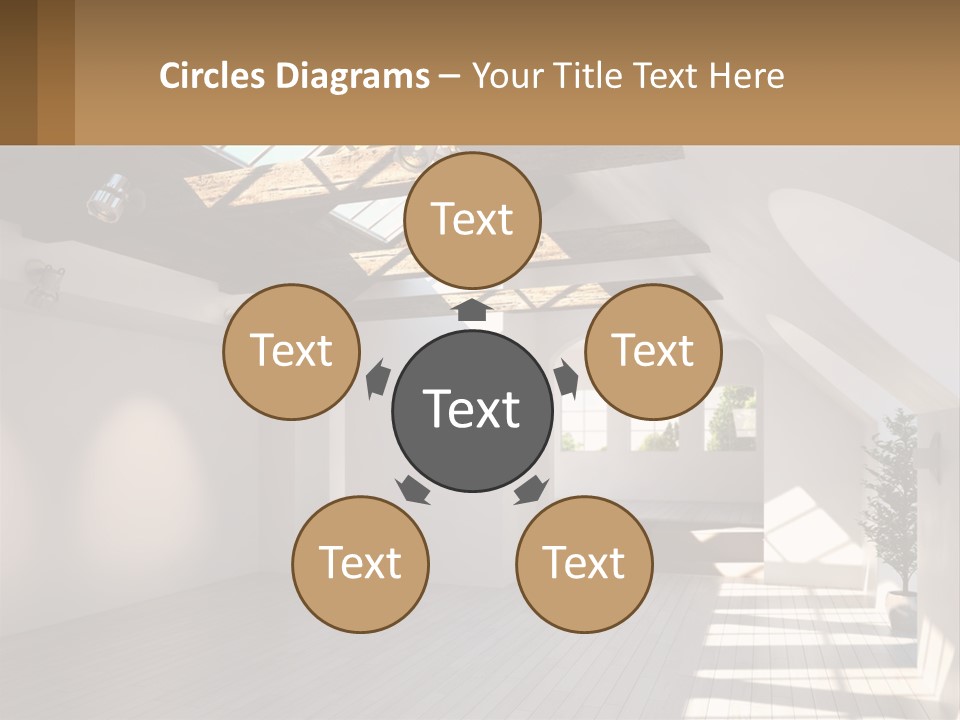 A Room With A Skylight And A Bed In It PowerPoint Template