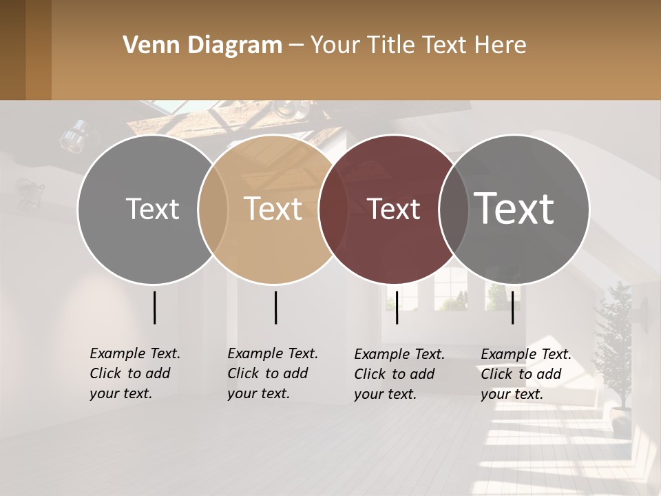 A Room With A Skylight And A Bed In It PowerPoint Template