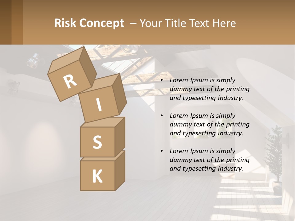 A Room With A Skylight And A Bed In It PowerPoint Template