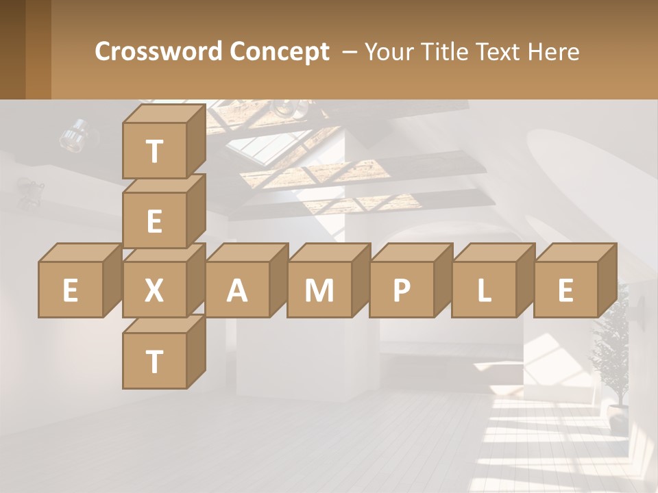 A Room With A Skylight And A Bed In It PowerPoint Template