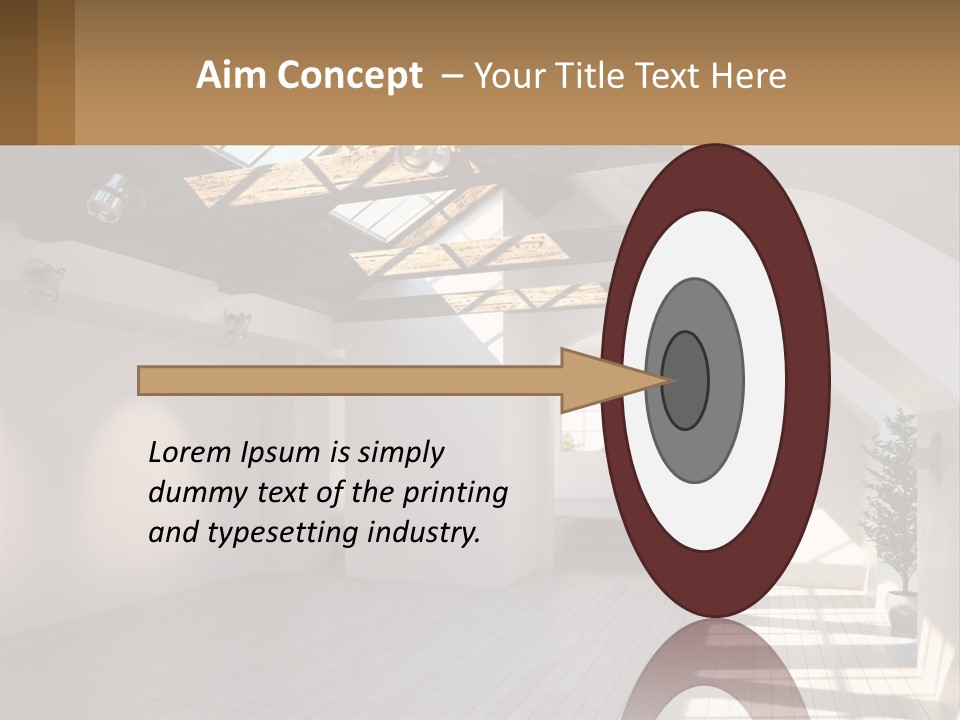 A Room With A Skylight And A Bed In It PowerPoint Template