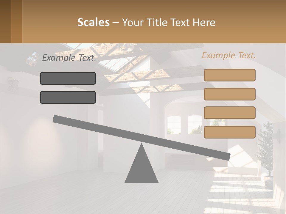 A Room With A Skylight And A Bed In It PowerPoint Template