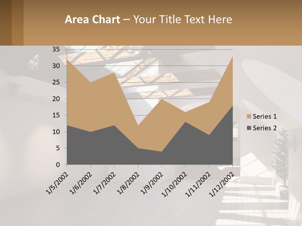 A Room With A Skylight And A Bed In It PowerPoint Template