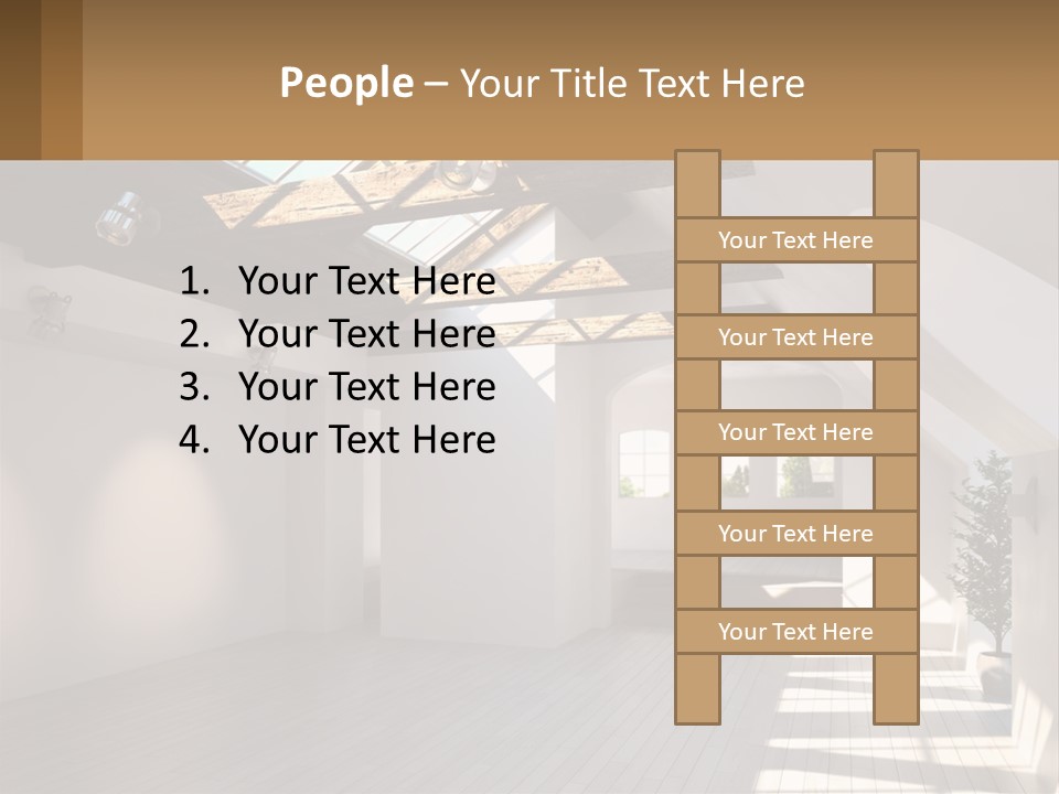 A Room With A Skylight And A Bed In It PowerPoint Template