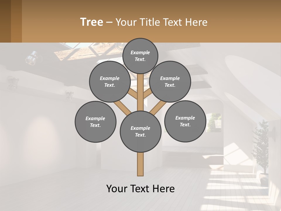 A Room With A Skylight And A Bed In It PowerPoint Template