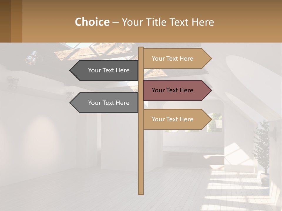 A Room With A Skylight And A Bed In It PowerPoint Template