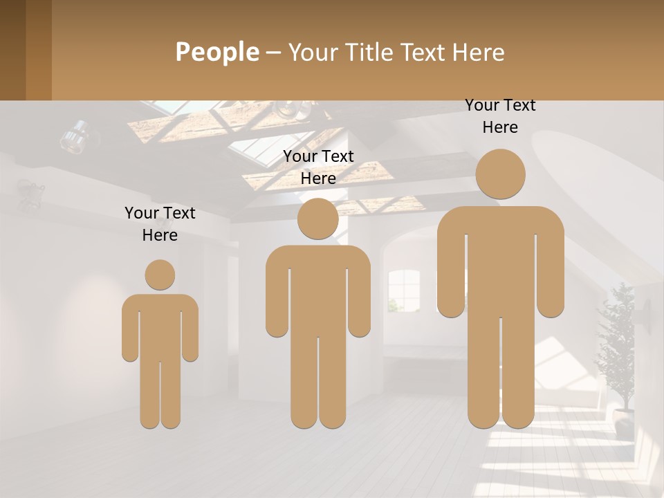 A Room With A Skylight And A Bed In It PowerPoint Template