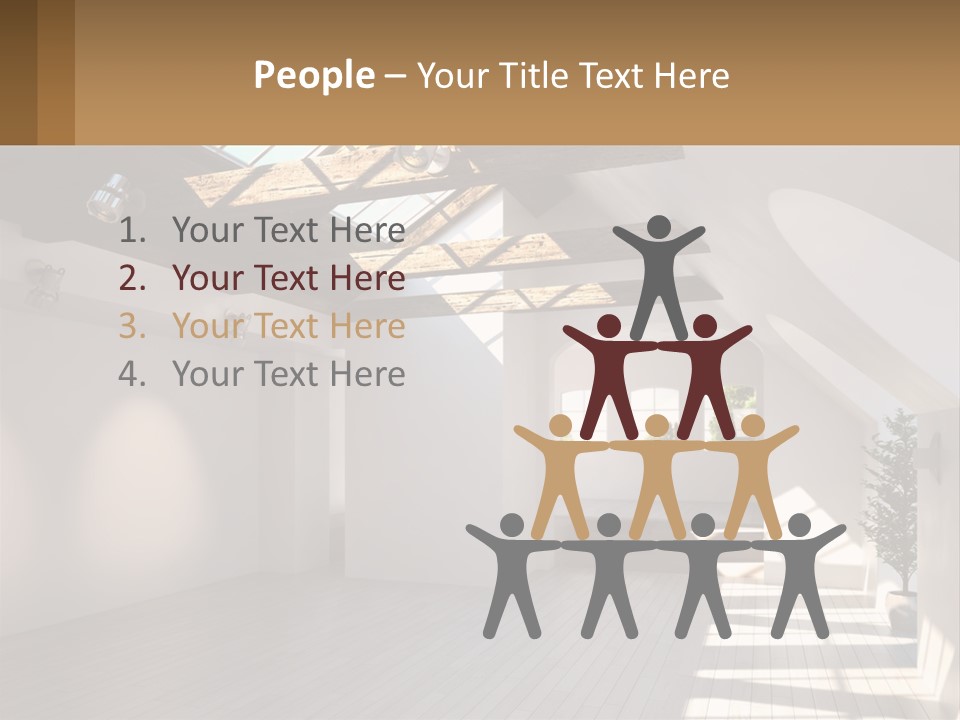 A Room With A Skylight And A Bed In It PowerPoint Template