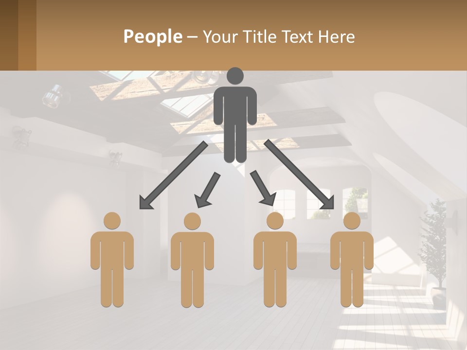 A Room With A Skylight And A Bed In It PowerPoint Template