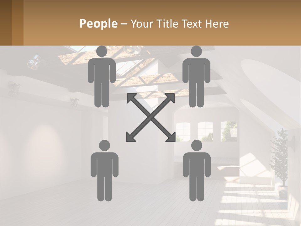 A Room With A Skylight And A Bed In It PowerPoint Template