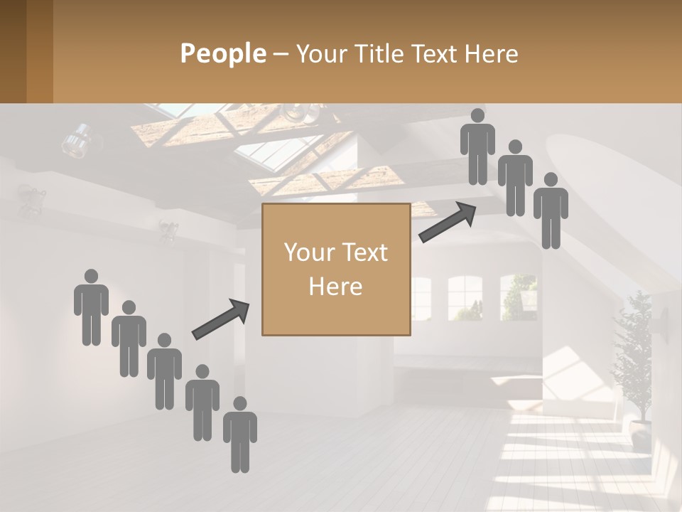 A Room With A Skylight And A Bed In It PowerPoint Template