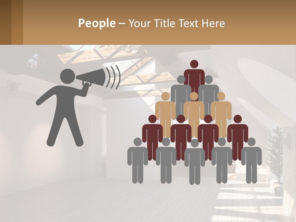 A Room With A Skylight And A Bed In It PowerPoint Template