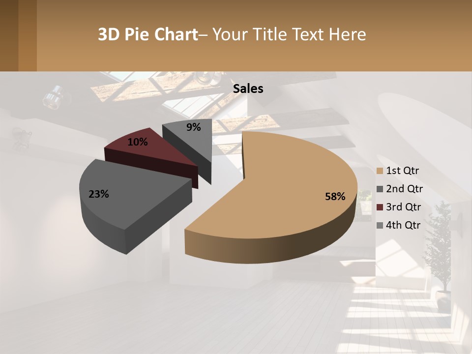 A Room With A Skylight And A Bed In It PowerPoint Template