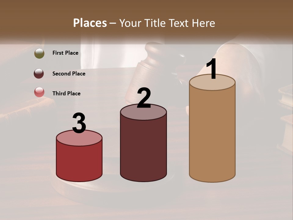 A Person Holding A Wooden Gaven On Top Of A Table PowerPoint Template