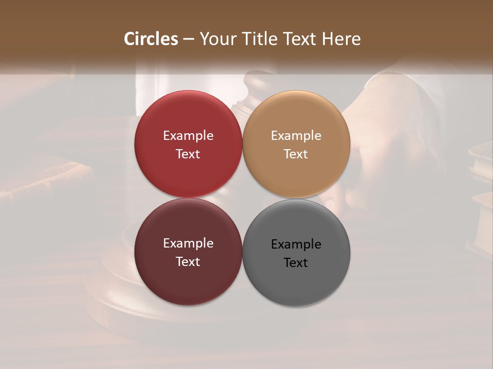 A Person Holding A Wooden Gaven On Top Of A Table PowerPoint Template