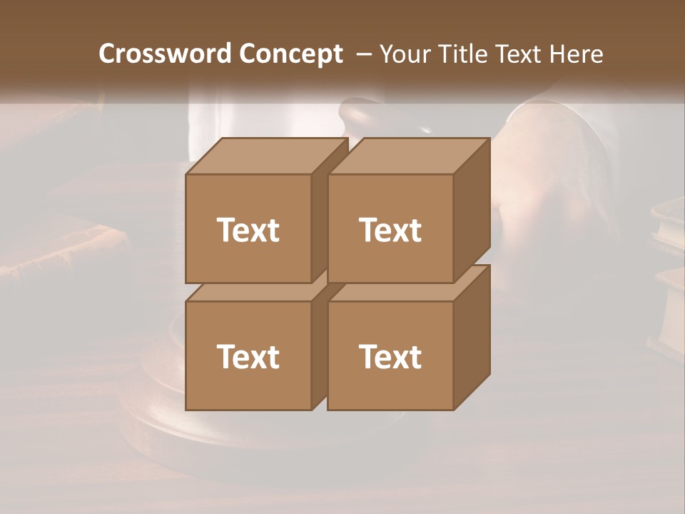 A Person Holding A Wooden Gaven On Top Of A Table PowerPoint Template