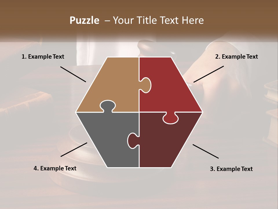 A Person Holding A Wooden Gaven On Top Of A Table PowerPoint Template