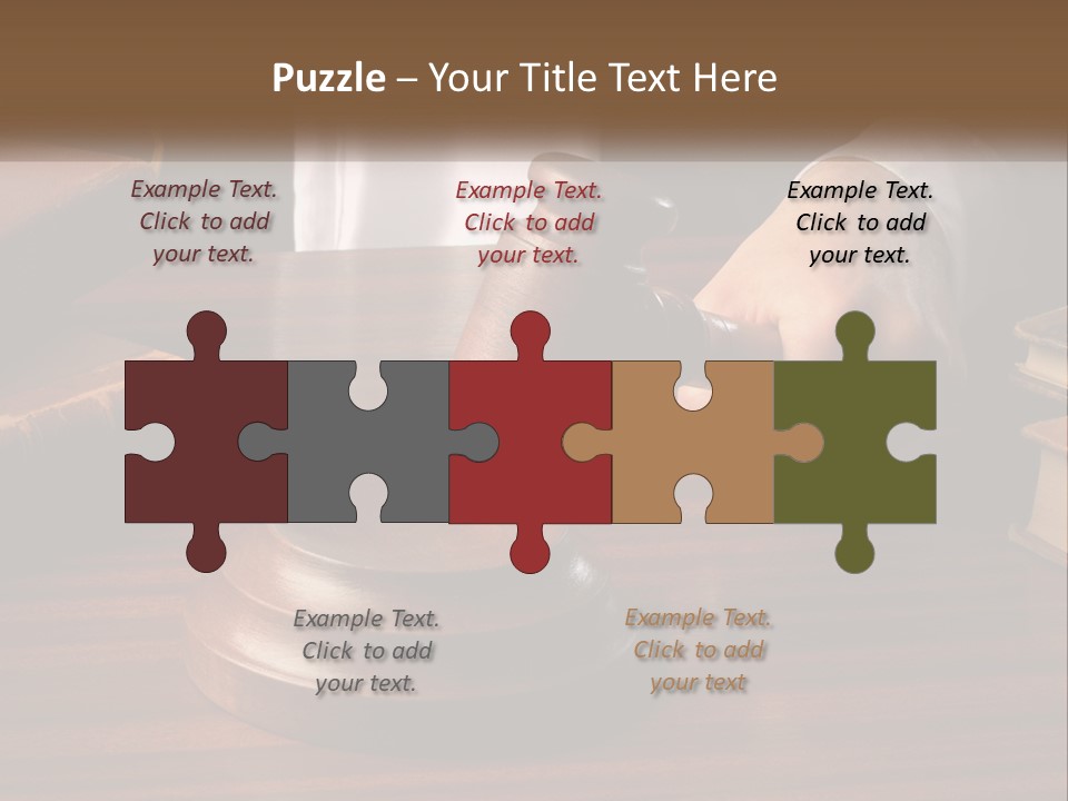 A Person Holding A Wooden Gaven On Top Of A Table PowerPoint Template