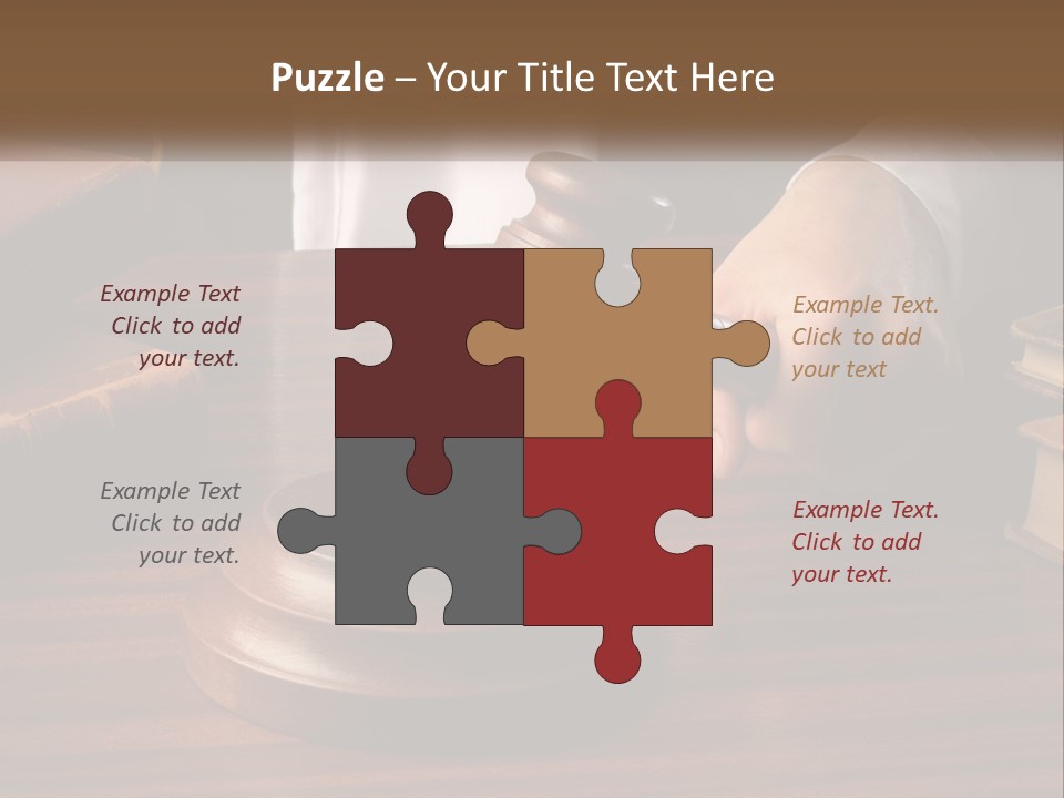 A Person Holding A Wooden Gaven On Top Of A Table PowerPoint Template