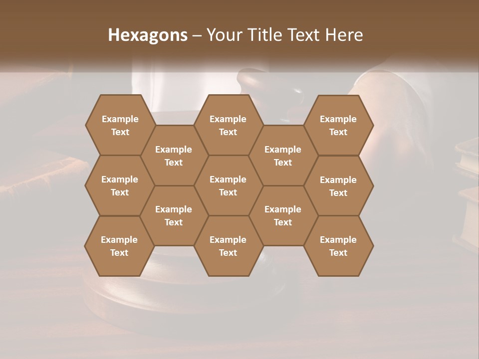 A Person Holding A Wooden Gaven On Top Of A Table PowerPoint Template