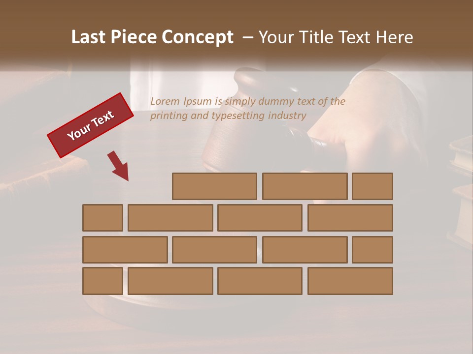 A Person Holding A Wooden Gaven On Top Of A Table PowerPoint Template