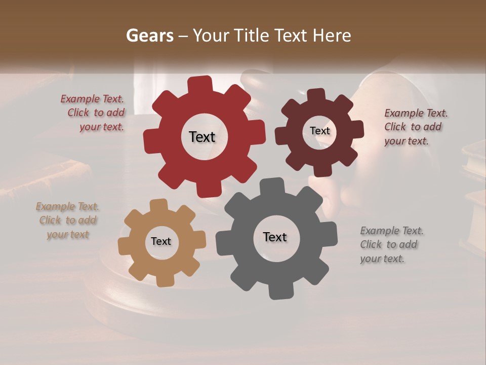 A Person Holding A Wooden Gaven On Top Of A Table PowerPoint Template