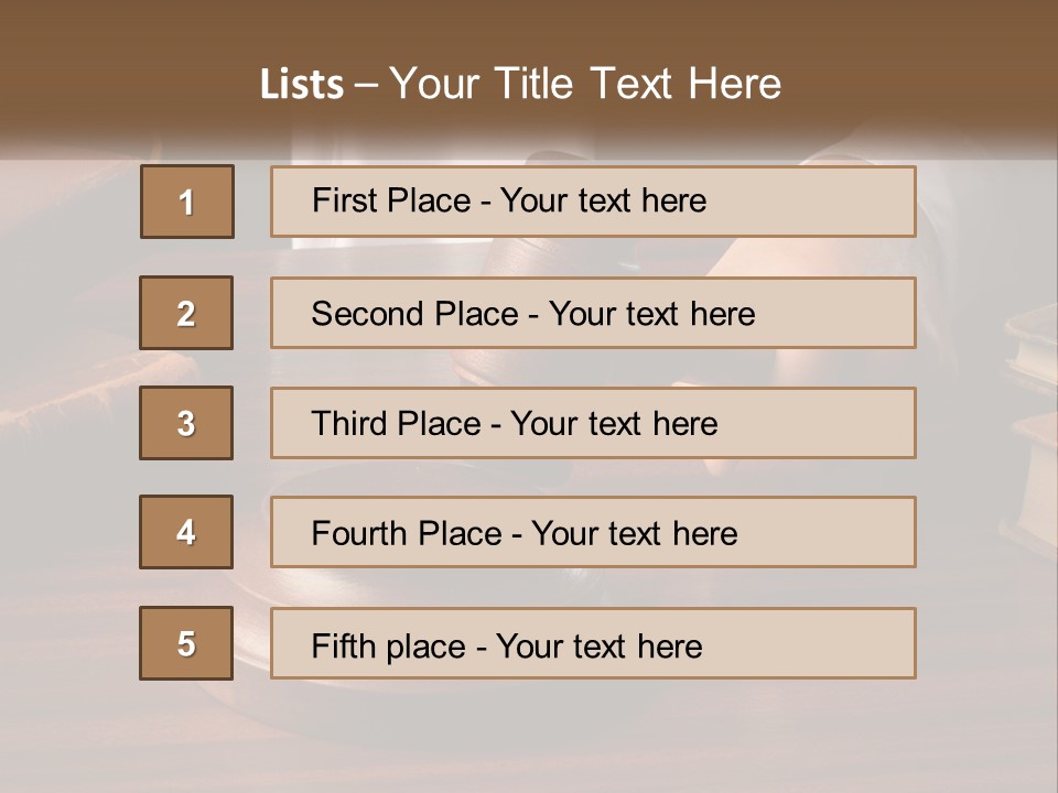 A Person Holding A Wooden Gaven On Top Of A Table PowerPoint Template