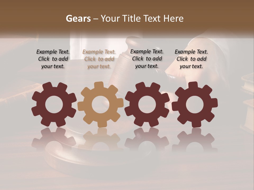 A Person Holding A Wooden Gaven On Top Of A Table PowerPoint Template