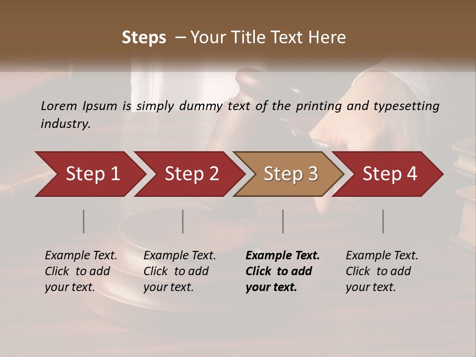 A Person Holding A Wooden Gaven On Top Of A Table PowerPoint Template