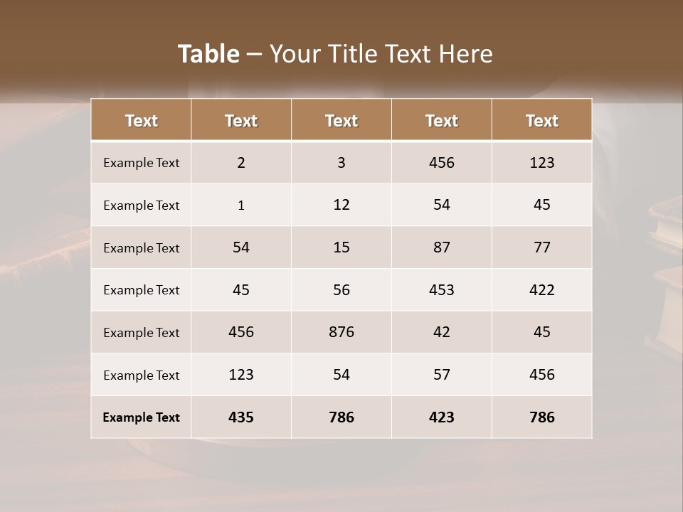 A Person Holding A Wooden Gaven On Top Of A Table PowerPoint Template