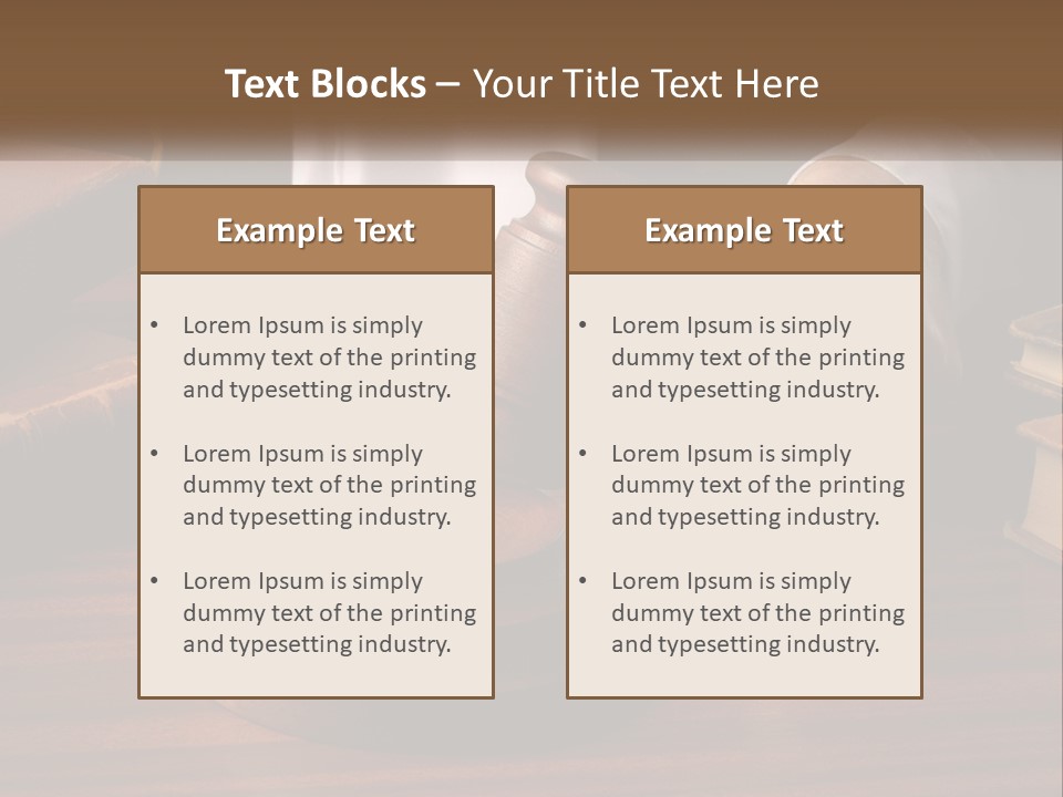 A Person Holding A Wooden Gaven On Top Of A Table PowerPoint Template