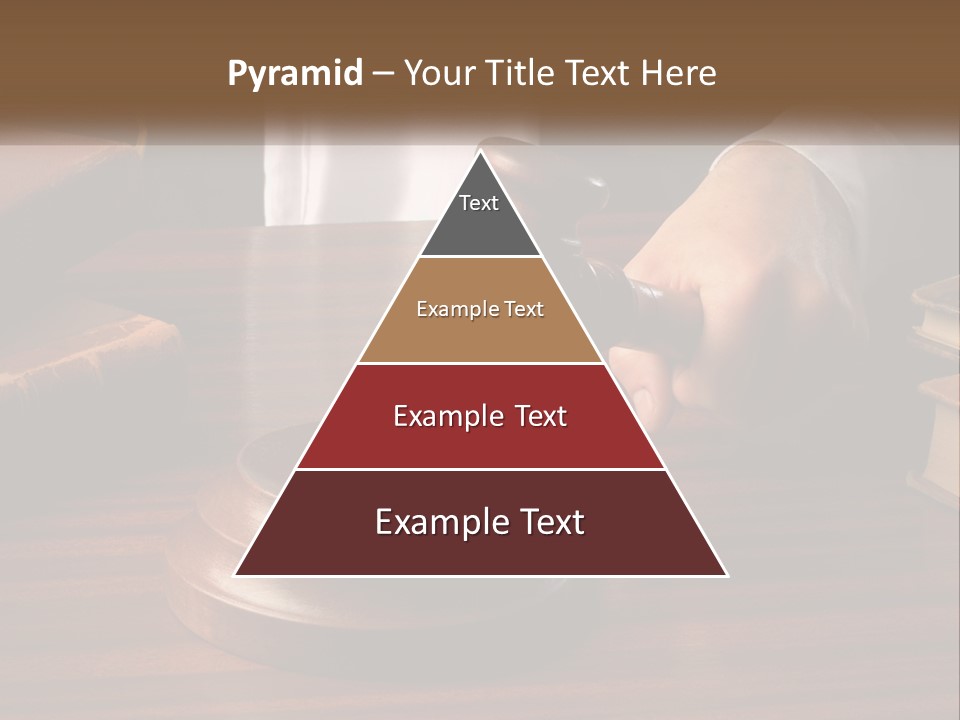 A Person Holding A Wooden Gaven On Top Of A Table PowerPoint Template