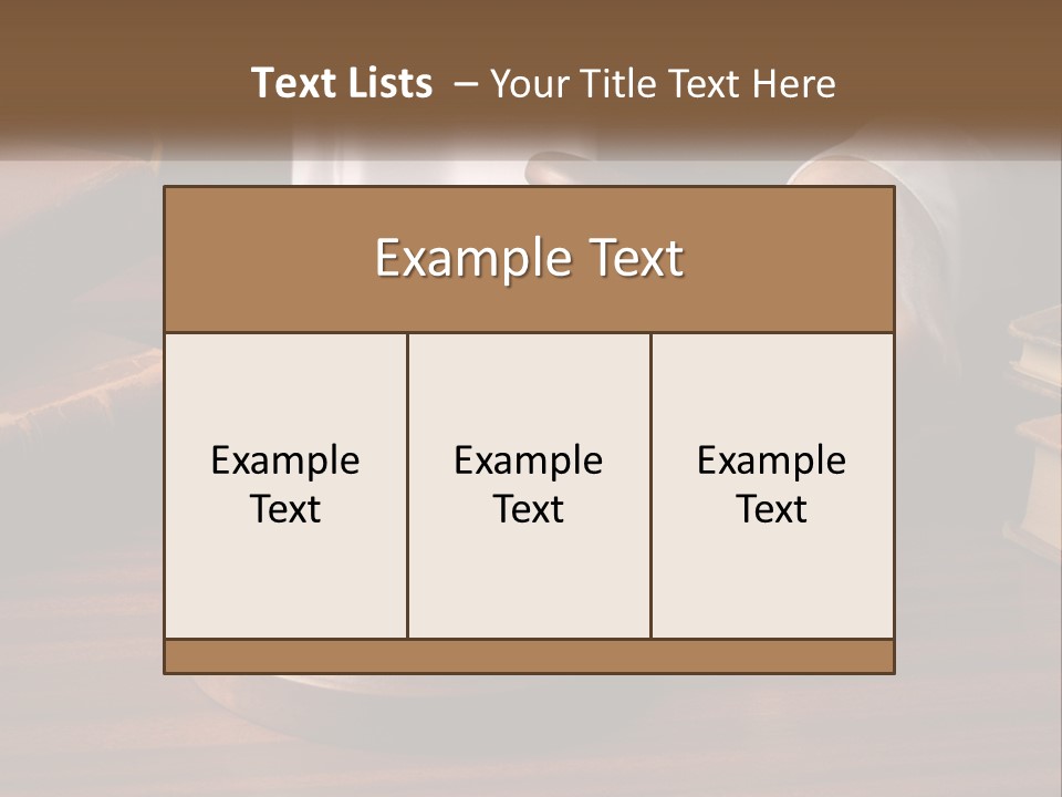 A Person Holding A Wooden Gaven On Top Of A Table PowerPoint Template