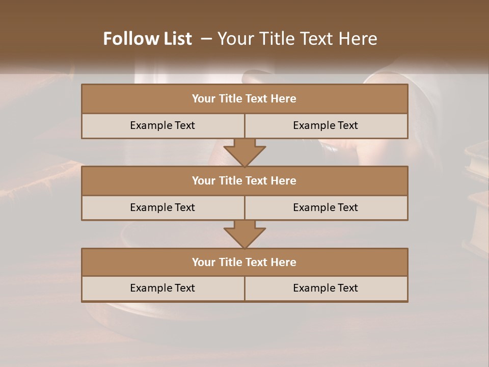 A Person Holding A Wooden Gaven On Top Of A Table PowerPoint Template