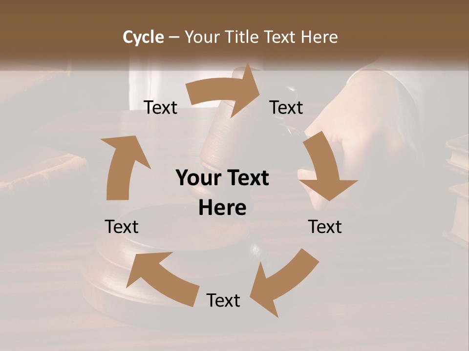 A Person Holding A Wooden Gaven On Top Of A Table PowerPoint Template