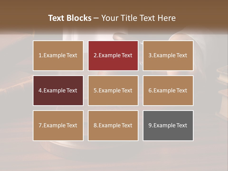 A Person Holding A Wooden Gaven On Top Of A Table PowerPoint Template