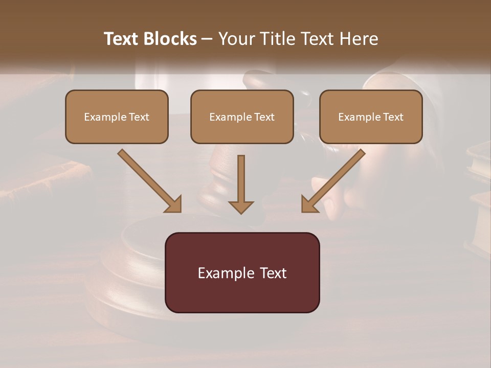 A Person Holding A Wooden Gaven On Top Of A Table PowerPoint Template