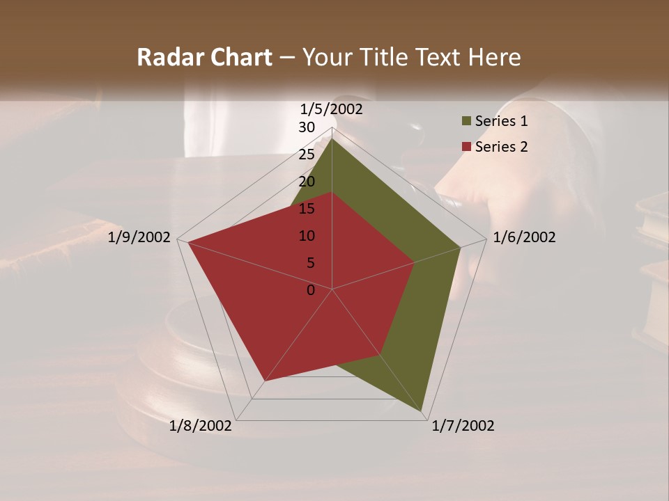 A Person Holding A Wooden Gaven On Top Of A Table PowerPoint Template