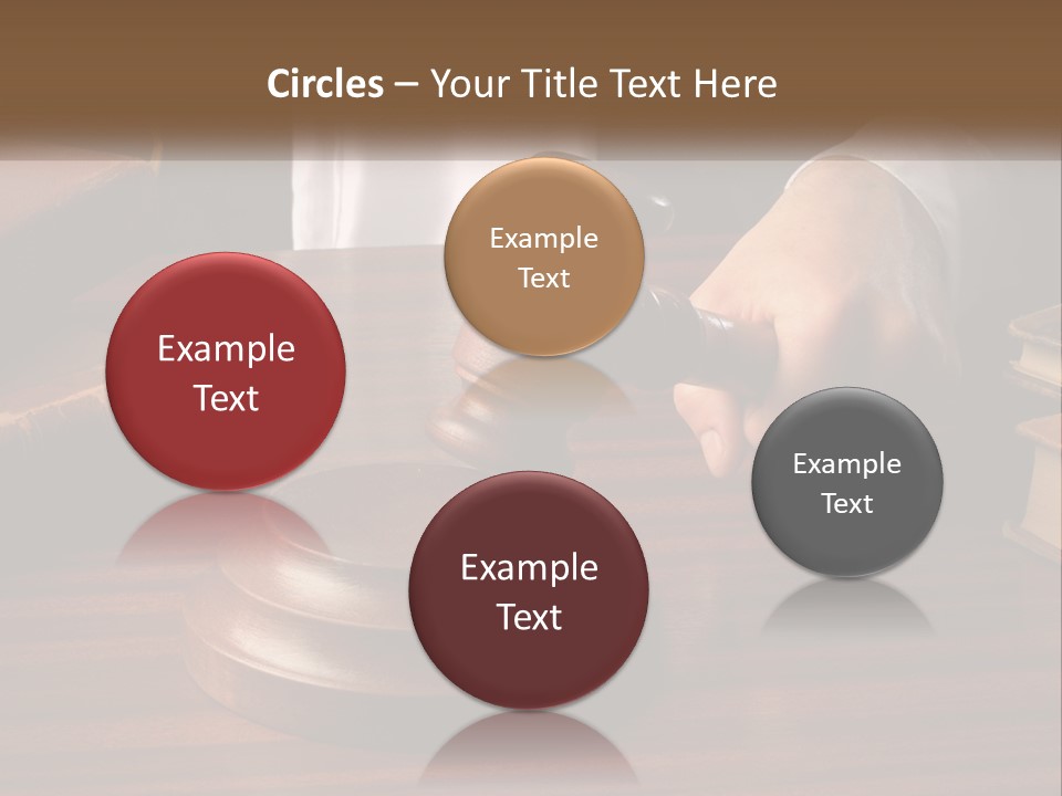 A Person Holding A Wooden Gaven On Top Of A Table PowerPoint Template