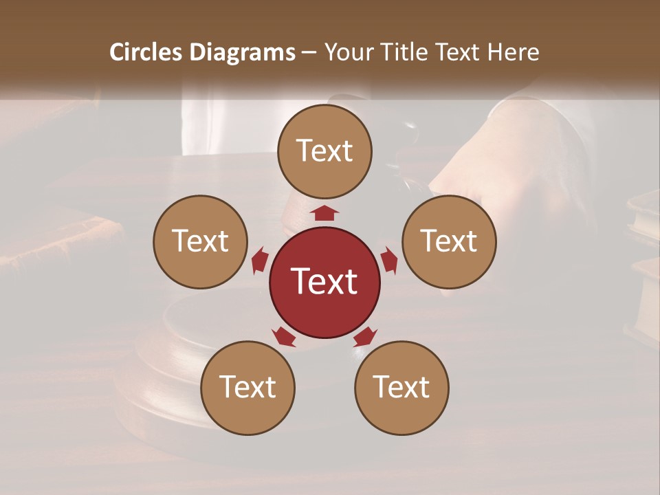 A Person Holding A Wooden Gaven On Top Of A Table PowerPoint Template