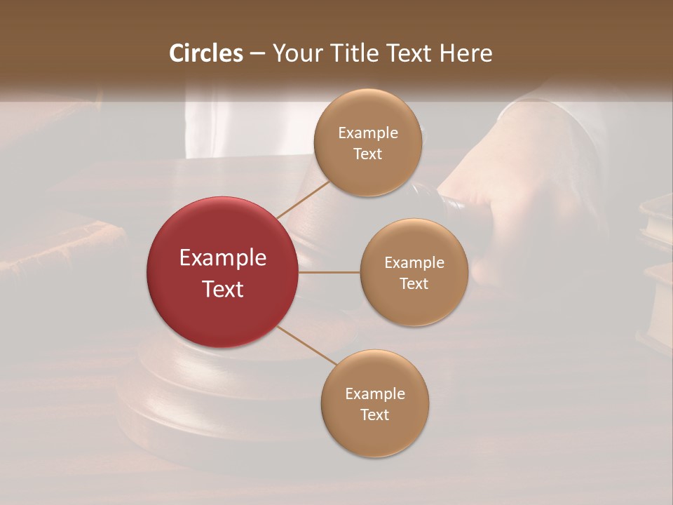 A Person Holding A Wooden Gaven On Top Of A Table PowerPoint Template