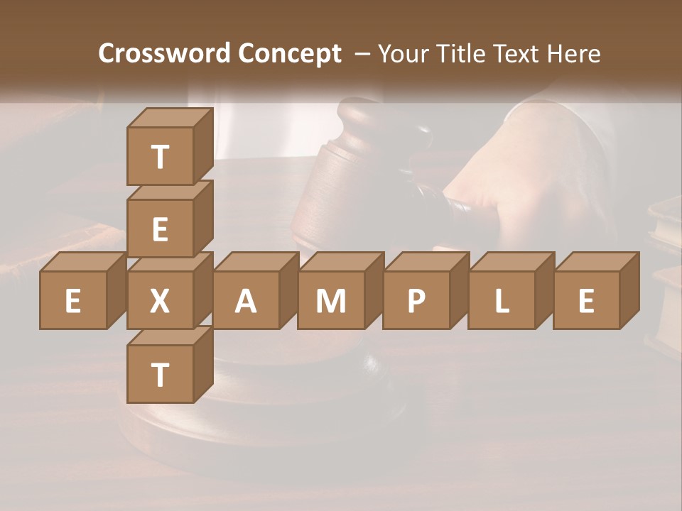 A Person Holding A Wooden Gaven On Top Of A Table PowerPoint Template