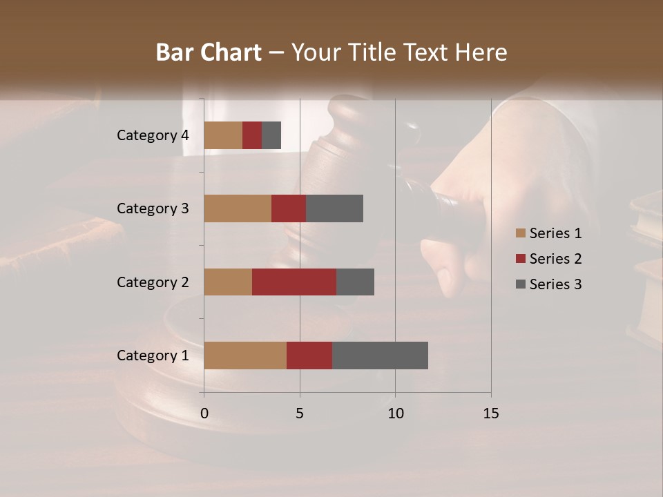 A Person Holding A Wooden Gaven On Top Of A Table PowerPoint Template