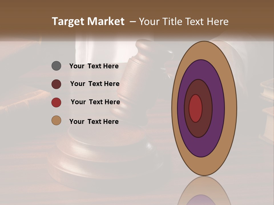 A Person Holding A Wooden Gaven On Top Of A Table PowerPoint Template